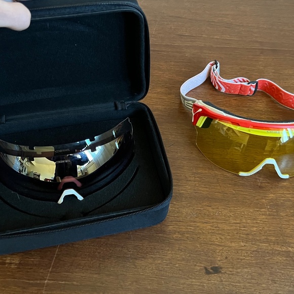 Cebe Shield Sunglasses with Yellow Clear and Rose Lenses Includes Carrying Case - Picture 3 of 4